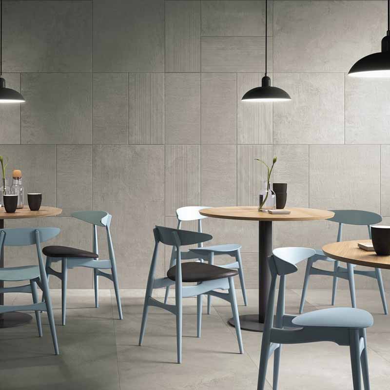 Concrete look porcelain tiles